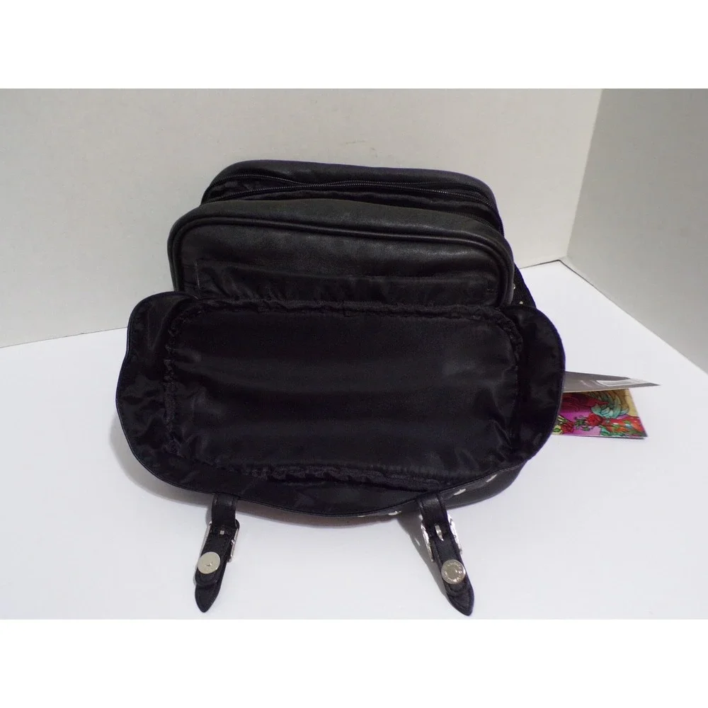 Bikers Women's Cosmetic Travel Bag Silver Studs NWT Soul of the Rose Zipper Snap